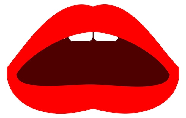 Open lady lips Sexy mouth Glamour icon isolated on white background