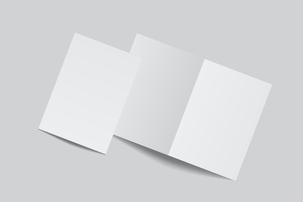 Open Leaflet bi fold mockup template Blank paper thank you card notecards note paper greeting card wedding invitation postcard brochure or any creative work for presentation of your design