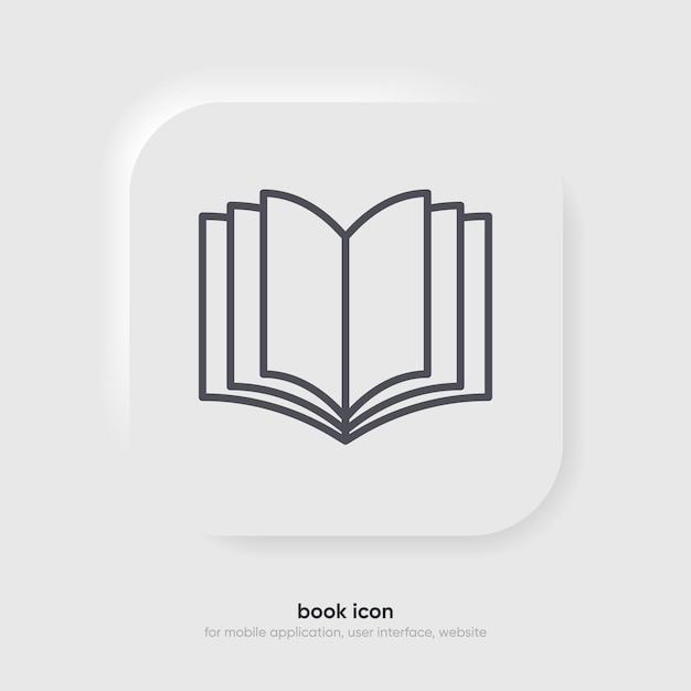教育や図書館に関連したオープンラインブックアイコン書店知識シンボル