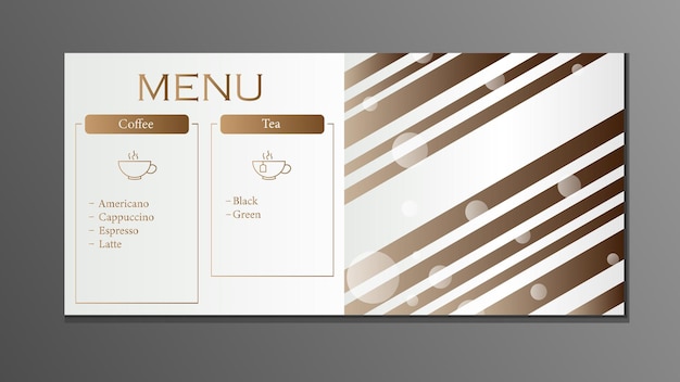 Vector open menu koffie en thee mockup