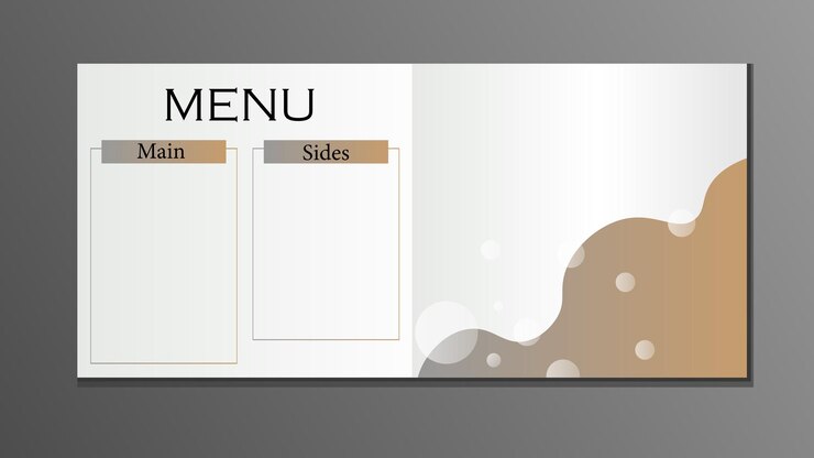 Vector open menu mockup