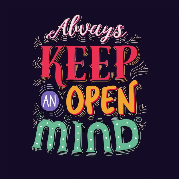 open mind lettering background