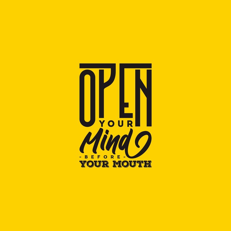 Vector open mind typography design