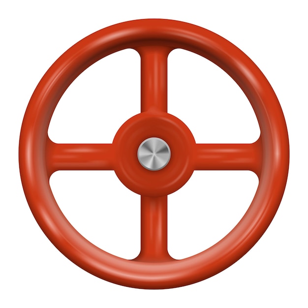 Open red gate valve Vector illustration
