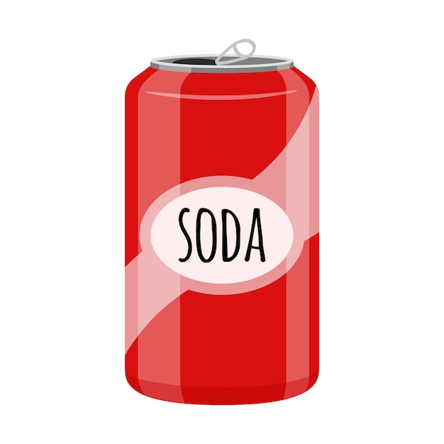 Vector an open red soda can sweet soda fast food drink harmful to teeth