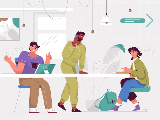 Open ruimte coworking concept