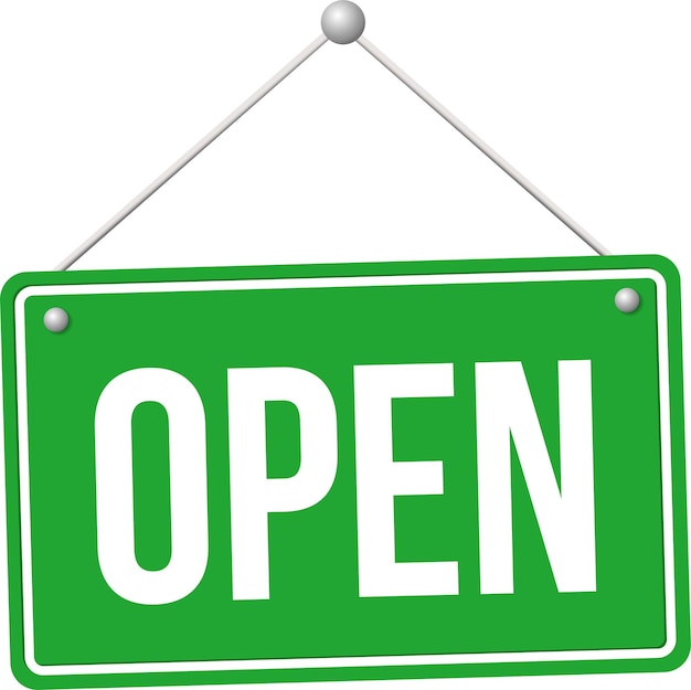 Vector open sign board