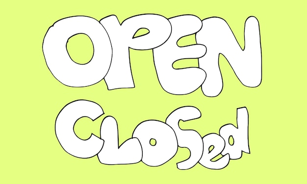Знак Open Closed для использования в кафе, зданиях, магазинах и др.