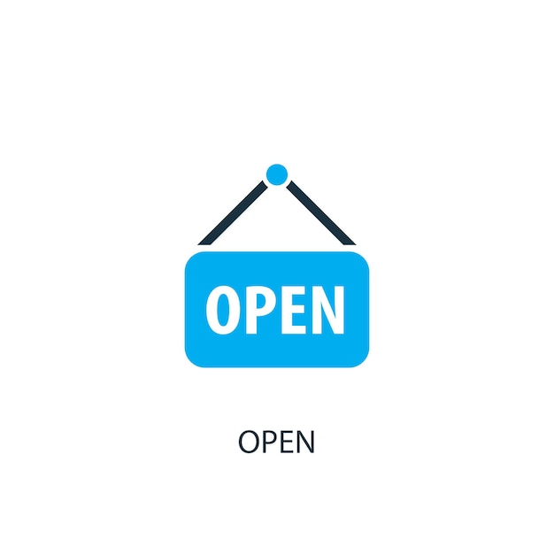 Open sign icon. Logo element illustration. Open sign symbol design from 2 colored collection. Simple Open sign concept. Can be used in web and mobile.