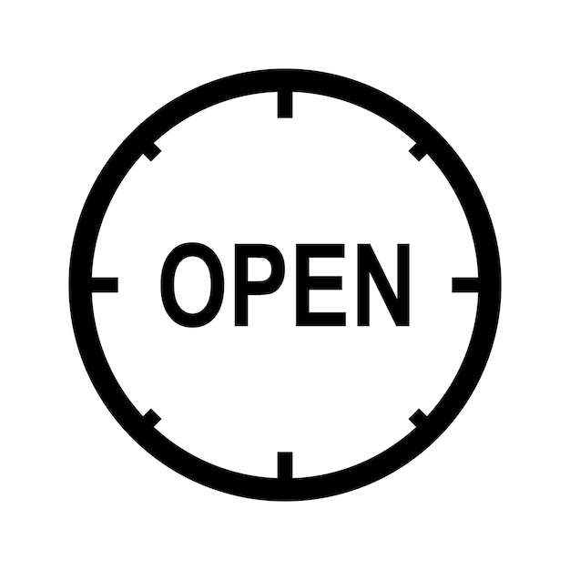 Vector open sign with transparant background