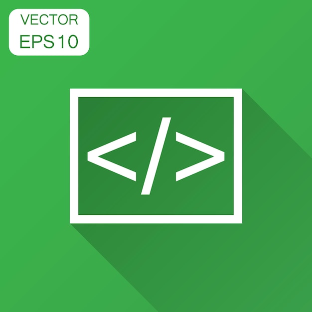 open source business vector icon in flat style api programming illustration with long shadow programmer technology concept