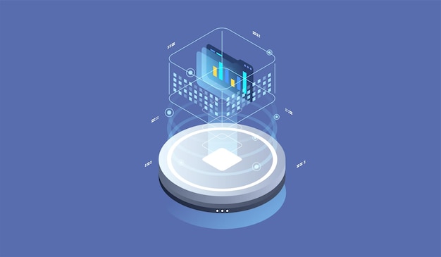 Open source vectorillustratie Programmeertaal concept Ontwikkelaar protocol platforminterface met code-informatie Digitaal softwarescript