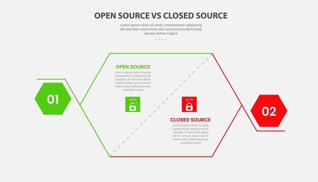 Инфографический стиль с двухточечным сравнительным шаблоном с шестиугольным разрезом и жирной формой на краю для презентации слайдов