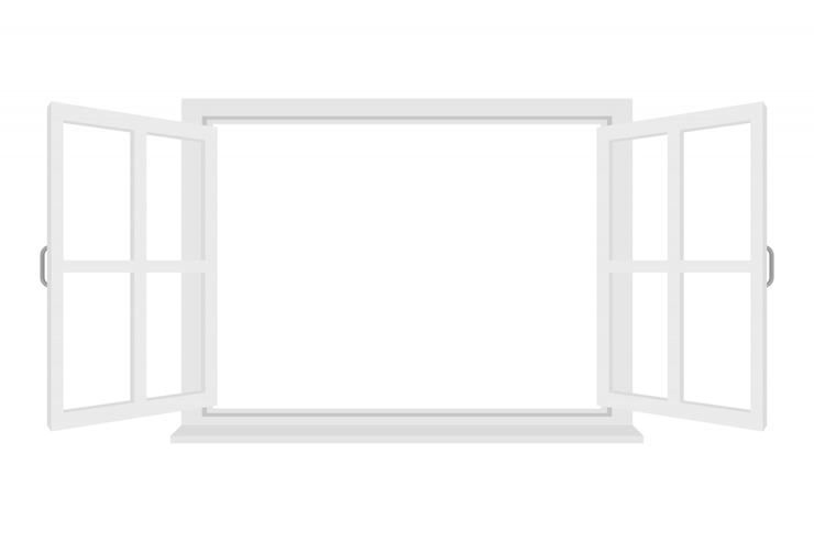 Vector open window isolated on white background