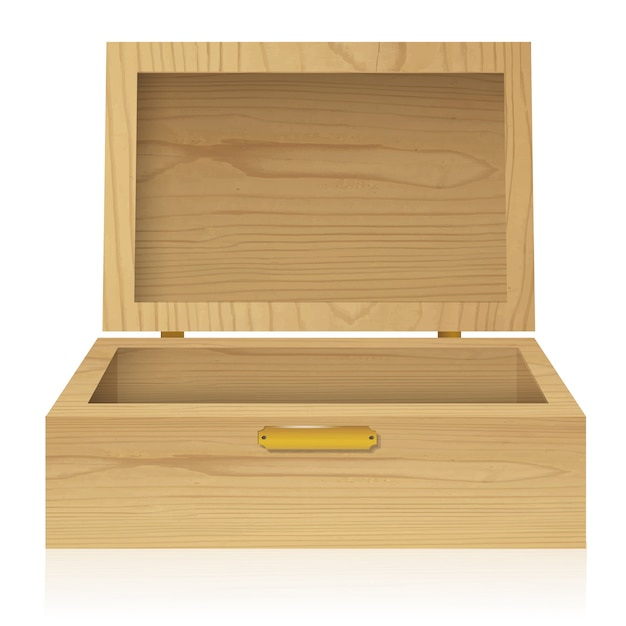 Vector open wood box