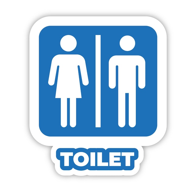 openbaar toilet bewerkbaar modern vectorpictogram en teksteffectontwerp