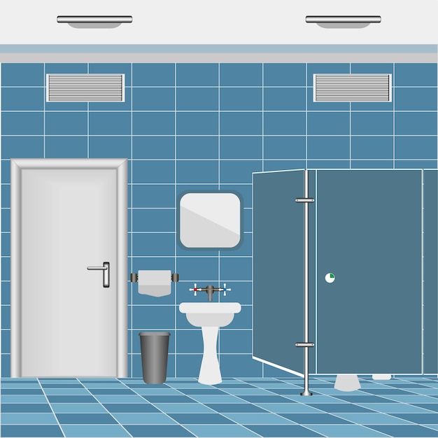 Vector openbaar toilet interieur