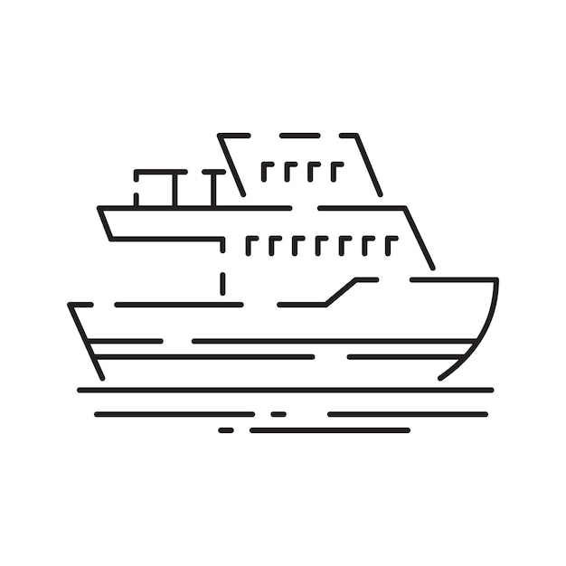 Openbaar vervoer ferry en schip Vector Line Icons Verkeerssymbool Bewerkbaar Beroerte en reizen