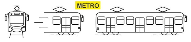 Openbaar vervoer Metro Vector illustratie van openbaar vervoer Subway dunne lijn