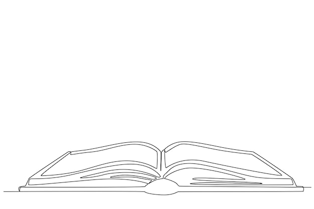 Vector an opened book of knowledge for world book day one line art