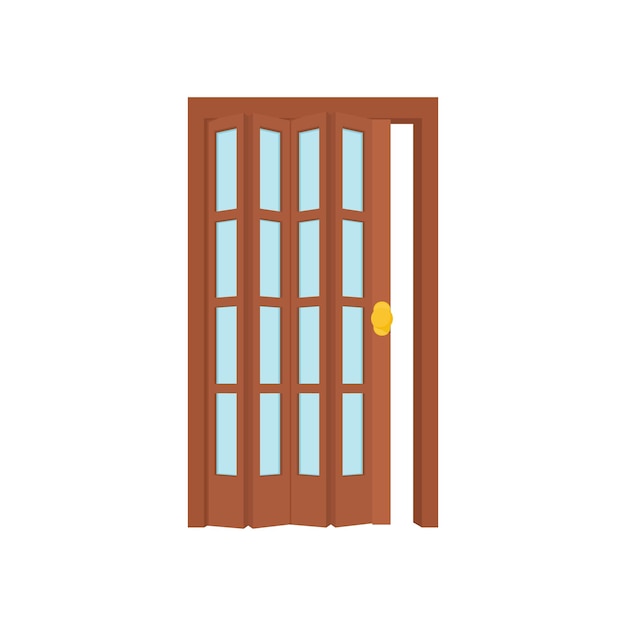 Opened door icon in cartoon style on a white background