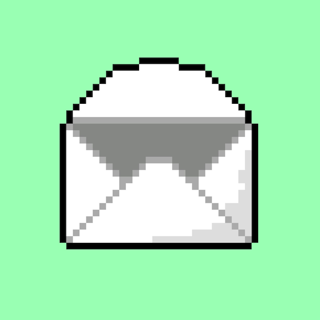 opened letter with pixel art style