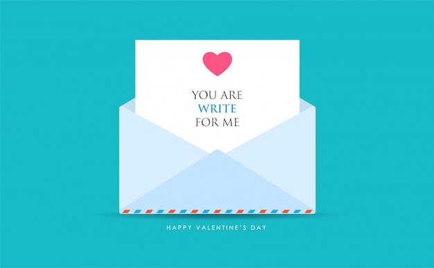 An opened mail with love message