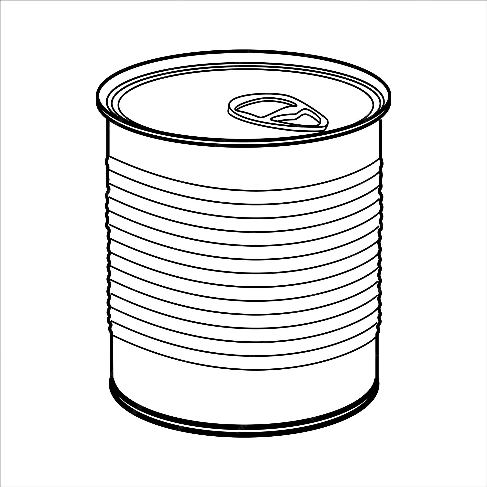 Premium Vector  Opened tin can vector outline icon cartoon