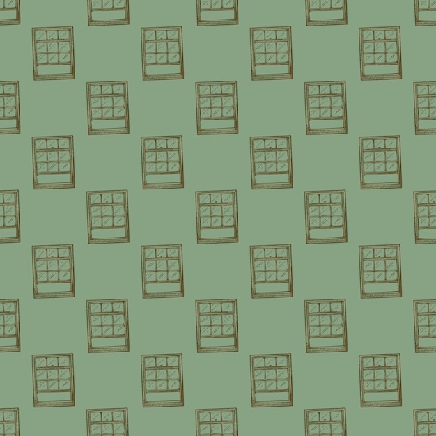 Открытое окно с выгравированным бесшовным узором Винтажный элемент внутри стены в стиле ручной работы Эскиз текстуры для тканевых обоев текстильная печать название оберточной бумаги Векторная иллюстрация