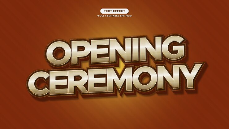 Vector opening ceremony vector banner text effect for event simple and elegant style with editable text