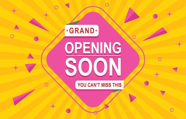 Opening coming soon banner poster badge design element