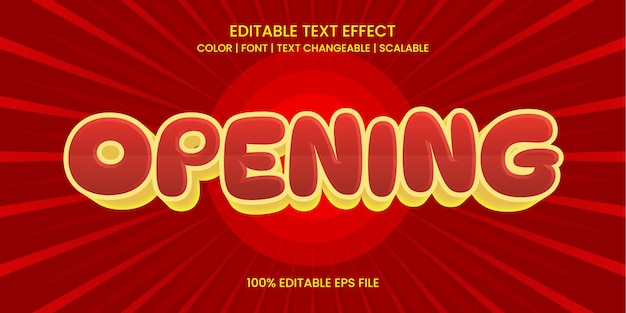 Vector opening modern 3d text effect