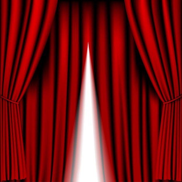 Opening red curtain  for background