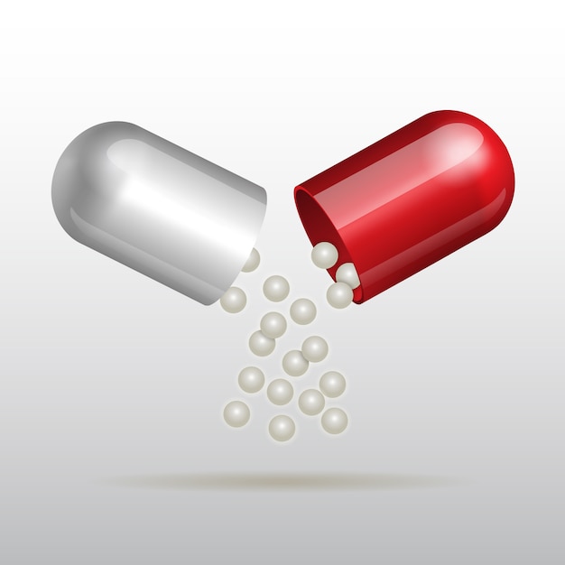 opening red medical capsule