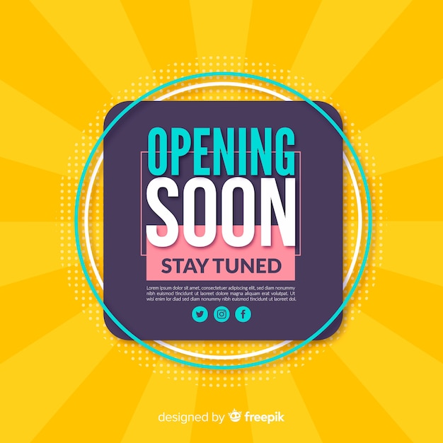 Opening soon background flat design