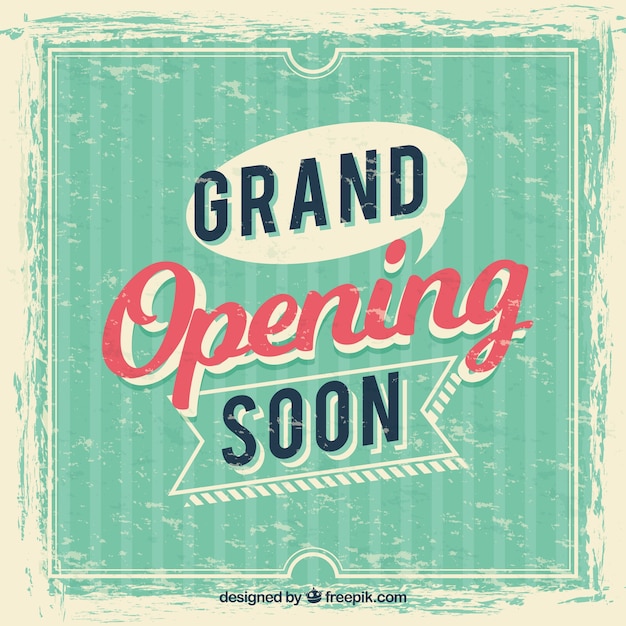 Opening soon background vintage style with typography