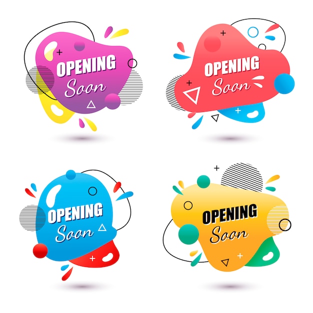 opening soon banner set