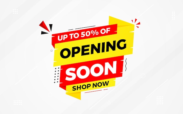 Opening Soon banner sjabloon vectorontwerp Online winkel opening achtergrond Speciale korting
