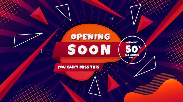 Opening Soon Banner with blue background