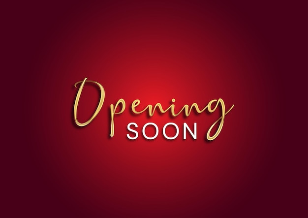 Vector opening soon text background