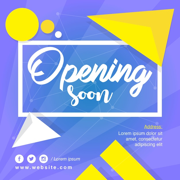 Opening soon vector background