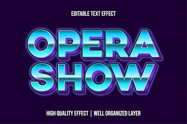 Opera Showの青い太字のテキスト効果スタイル