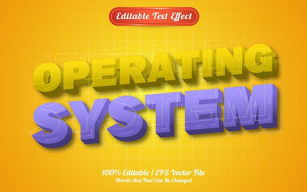 Operating system text effect template style