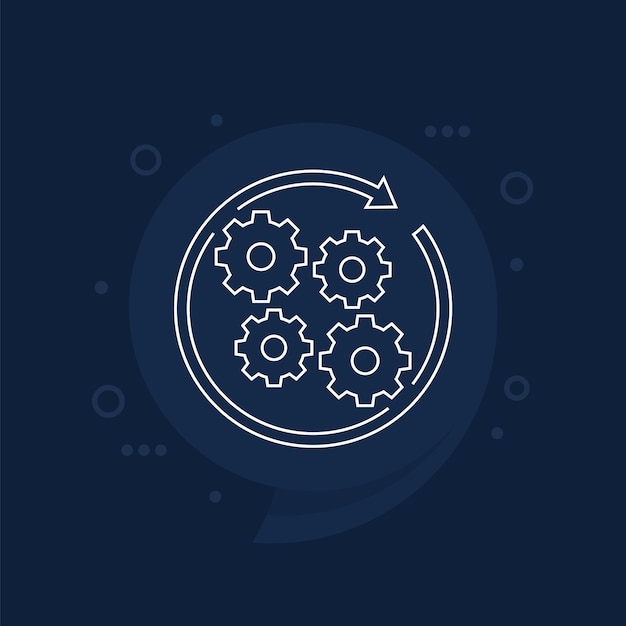 operation implement a project line icon vector