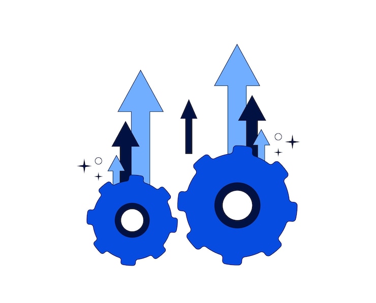 Vector operational excellence concept van snelle groei en boost moderne platte illustratie