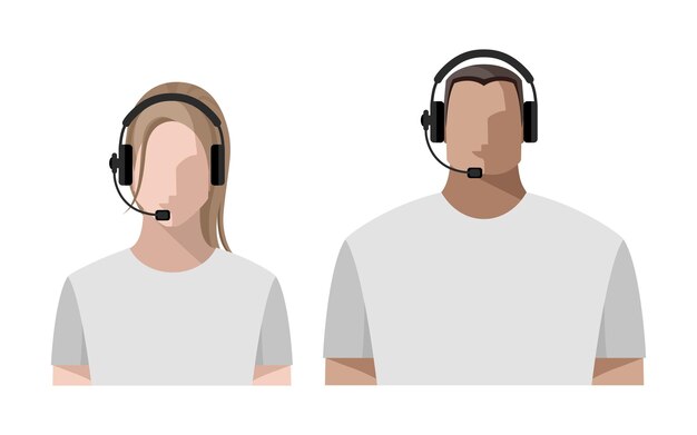 Operators are young men and women online wearing headphones with a microphone headset