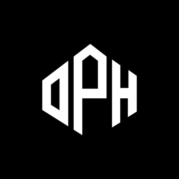 Vettore logo oph con forma di poligono, poligono e cubo, modello di logo vettoriale esagono, colori bianchi e neri, monogramma oph, business e logo immobiliare