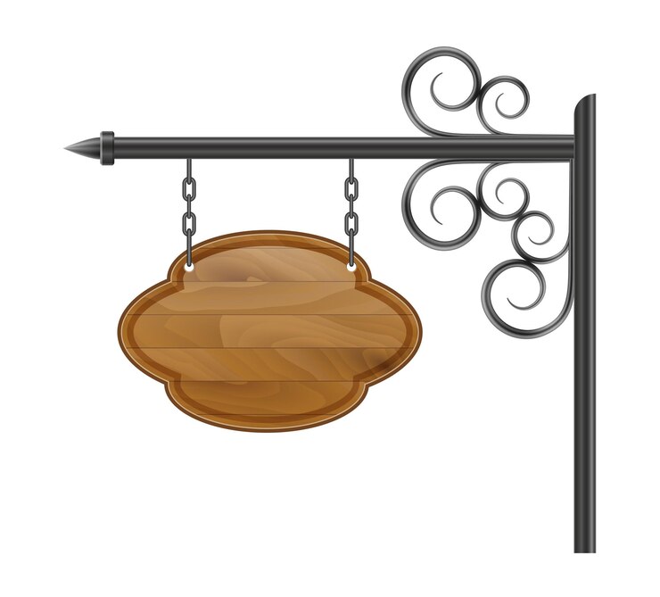 Vector opknoping vintage houten bord voorraad vector illustratie