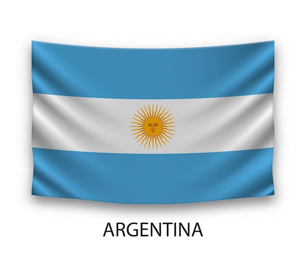 Opknoping zijden vlag van Argentinië Vector illustratie