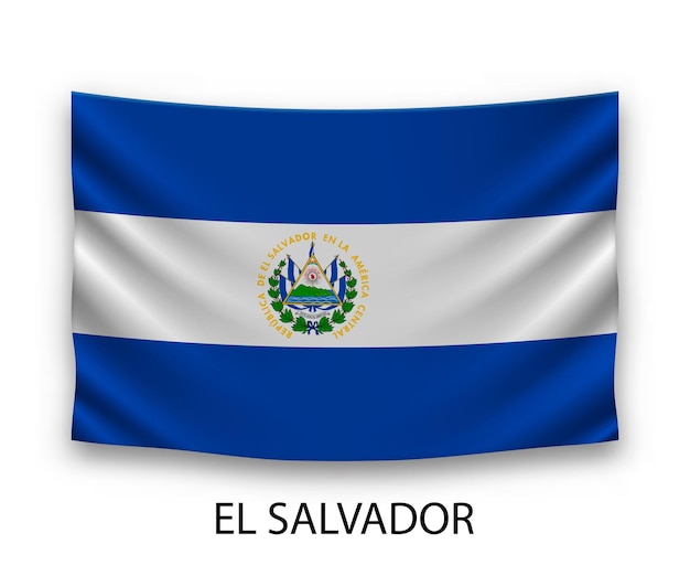 Opknoping zijden vlag van El Salvador Vector illustratie